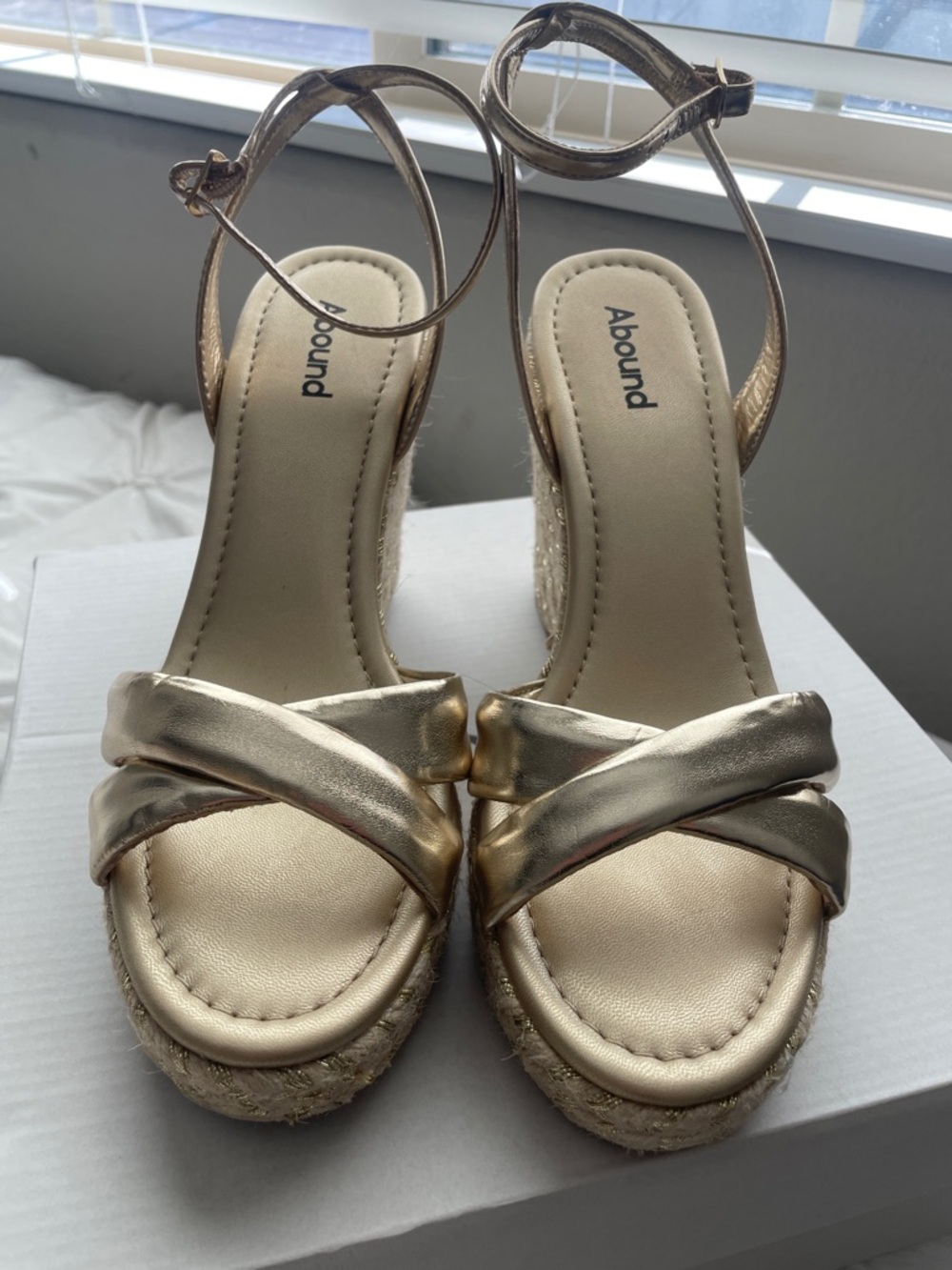 Abound Metallic Gold Espadrille Wedge Sandals